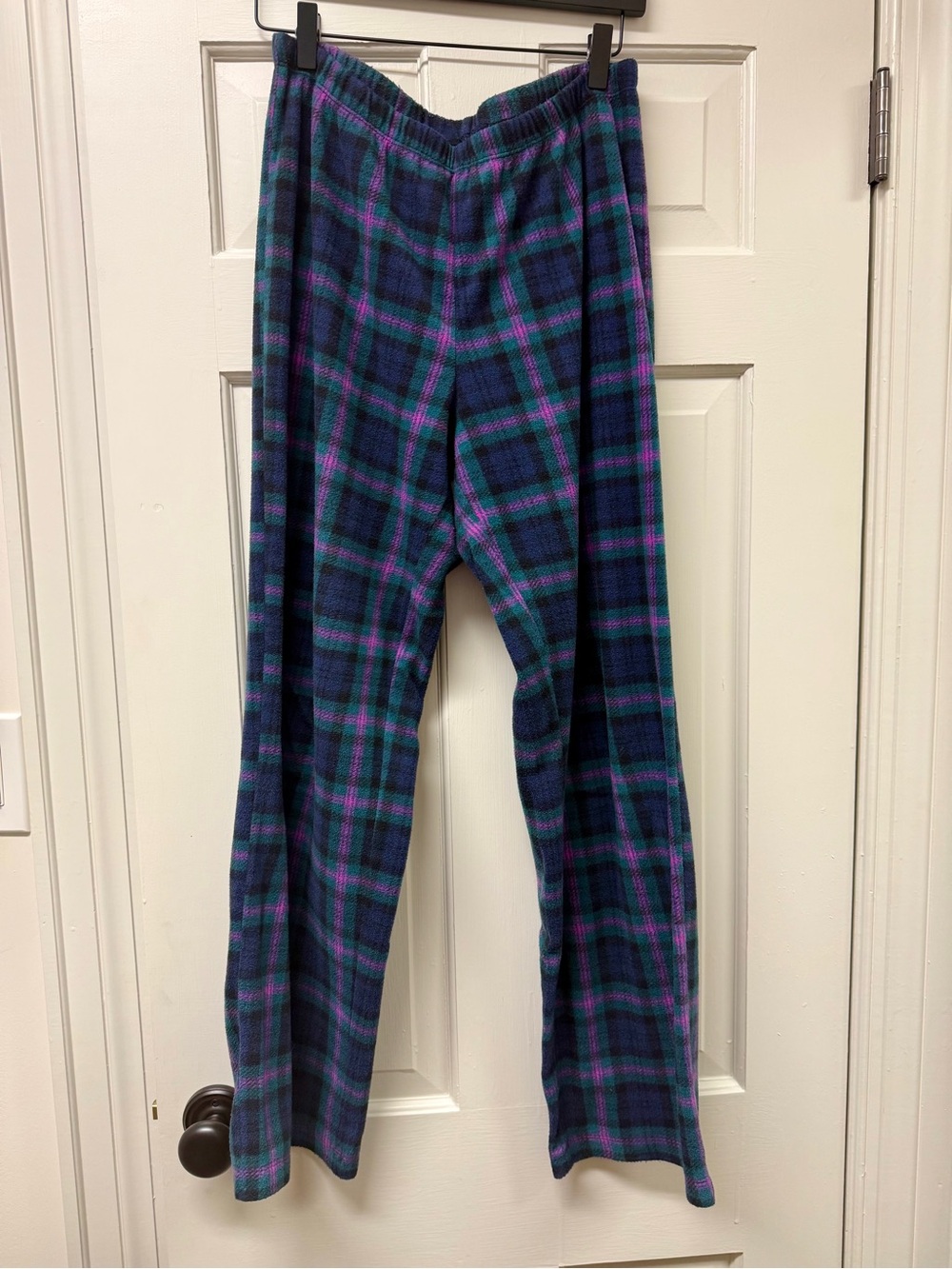 Ralph Lauren Purple Teal Pink Plaid Fleece Pajama Set Size M - Picture 8 of 15